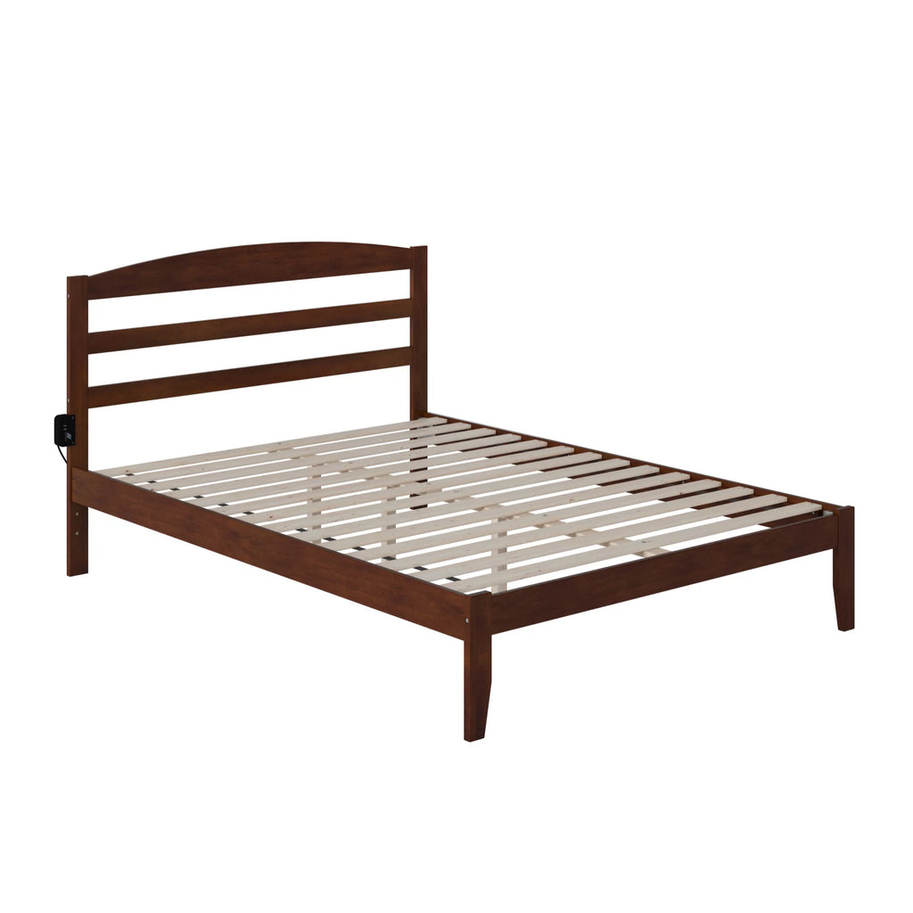 Queen Bed with USB Charger in Walnut S254764