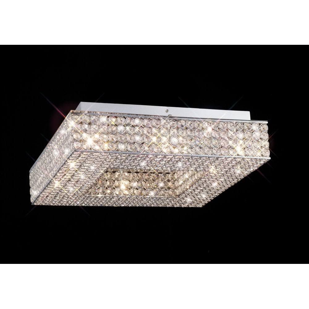 Polished Chrome/Crystal Square 8 Light Ceiling Light W659954